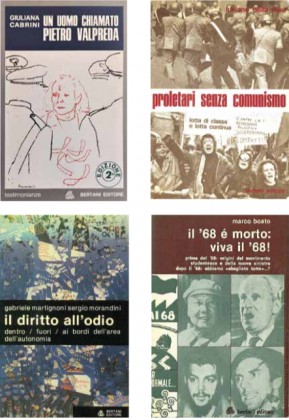 Uan serie di copertine dal catalogo Bertani riprodotte nel volume